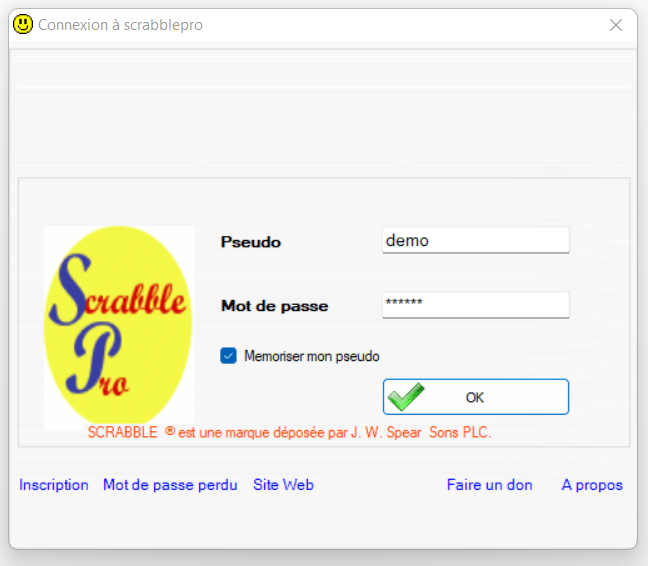 Connexion Scrabblepro