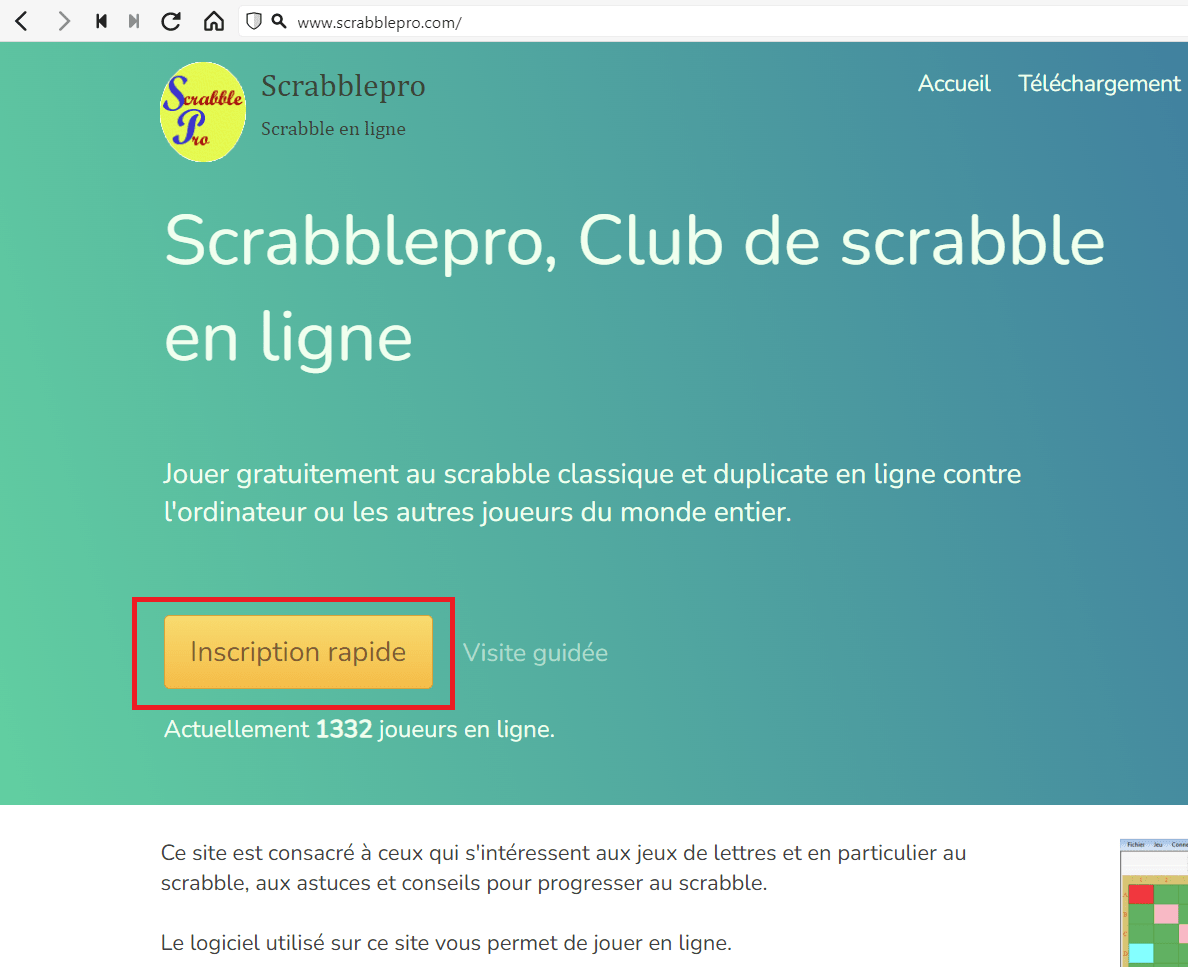 Page d'accueil Scrabble pro Page d'accueil Scrabble pro