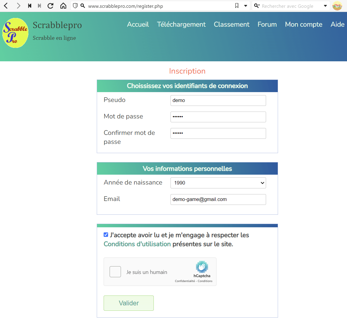 Inscription Scrabblepro Inscription Scrabblepro