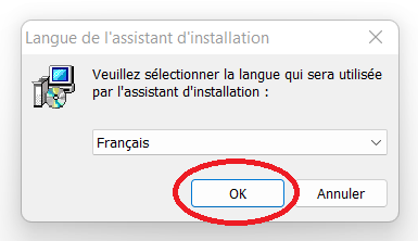 L'installation débute, sélectionnez la langue L'installation débute, sélectionnez la langue